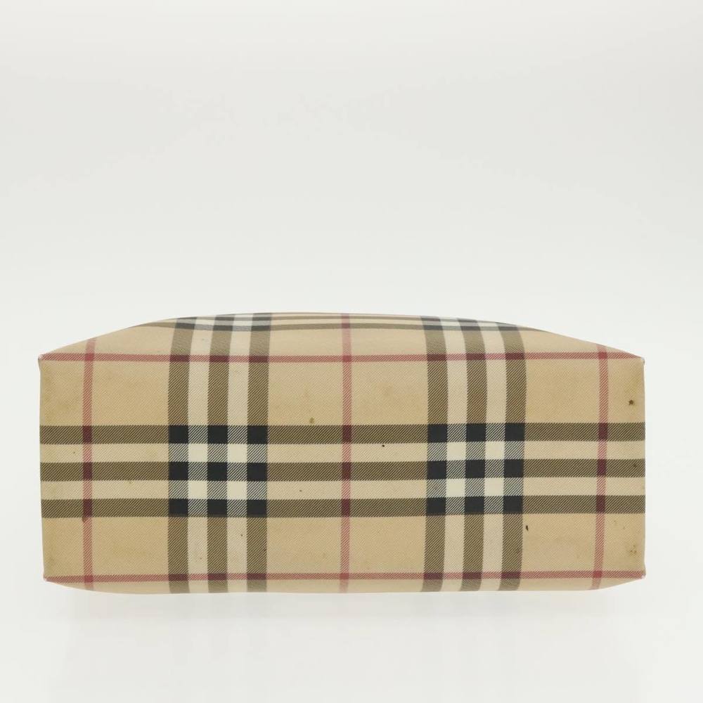 BURBERRY Nova Check Hand Bag PVC Beige Auth 102372 - Picture 9 of 16
